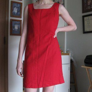 Vintage 90s Hugo Buscati red square neck dress